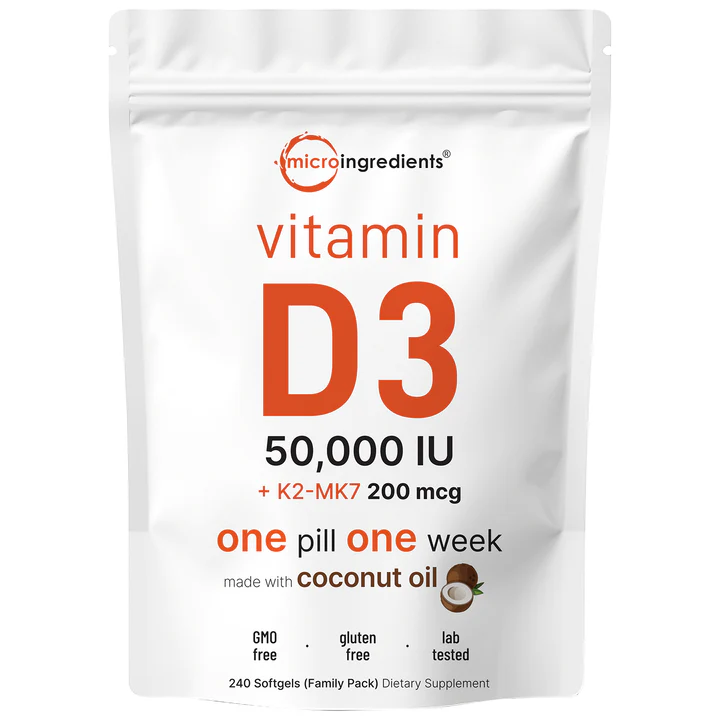 Micro Ingredients Vitamin D3 K2 Supplement Softgels - Image 3